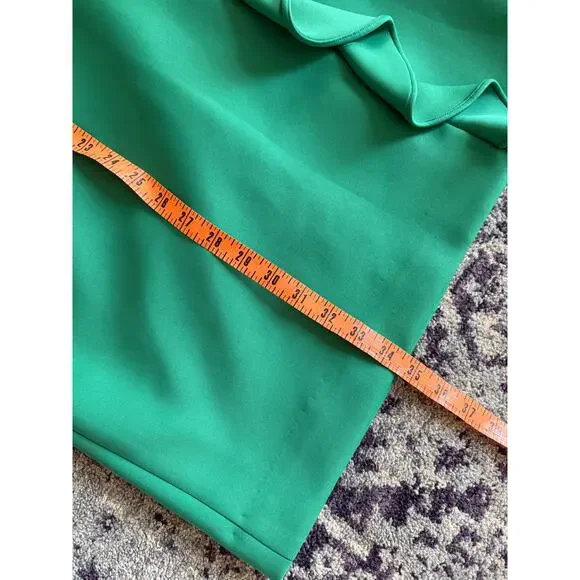 Green Preppy Ruffle Side Calvin Klein *HEMMED* Midi Length Dress Summer Formal - Picture 13 of 14